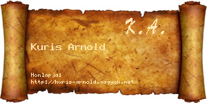 Kuris Arnold névjegykártya